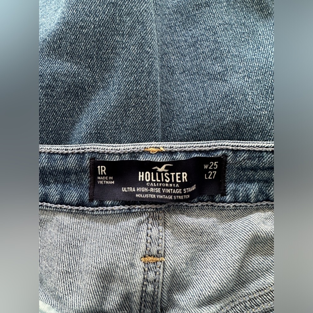 Hollister ripped jean Ultra high-rise vintage straight, size 1R W25 L27 - Picture 9 of 9